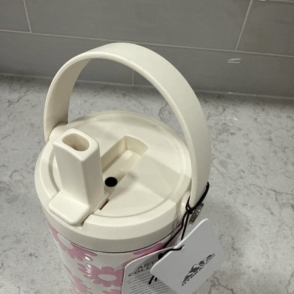 Hydrapeak BRIGHT PINK DAISIES water bottle Tumbler Stainless steel 32oz NEW - Picture 5 of 6